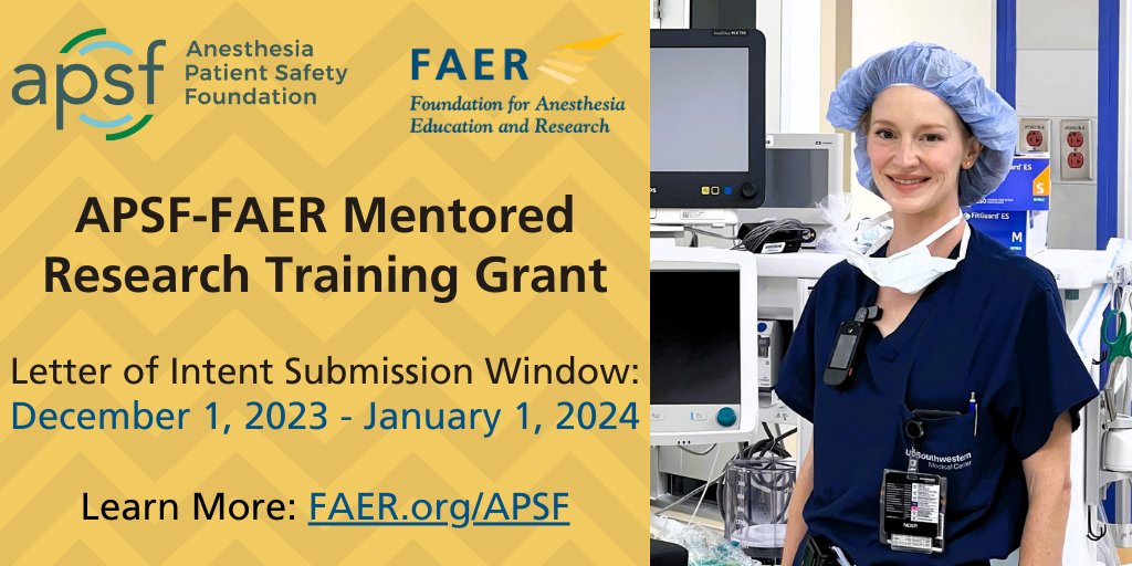 APSF-FAER Mentored Research Training Grant